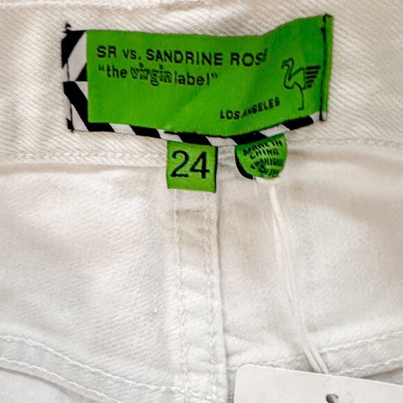 NEW Sandrine Rose Free People White Cut Off Denim Shorts, NWT, Size 24 MSRP $128 - Picture 7 of 11